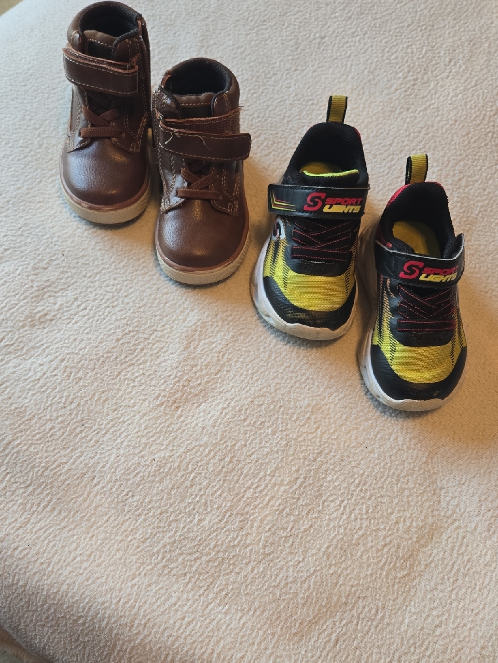 Jumping Beans Boots &  Yellow & Black Light-Up Kids Sneakers